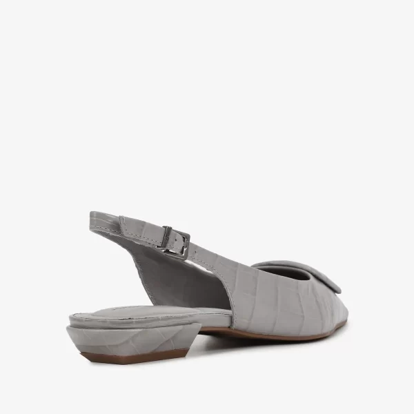 A+ . SLINGBACK FLAT  COURO CROCCO GRIS - Imagen 6
