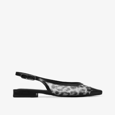 SLINGABCK FLAT PRINT BLANC / PRETO