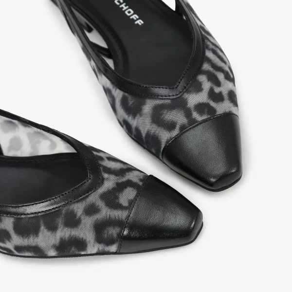 A+ . SLINGABCK FLAT PRINT BLANC / PRETO - Imagen 2