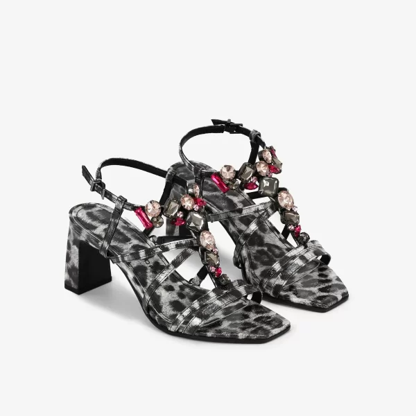 A+ . SANDALIA ANIMAL PRINT GLOWPRETO / BLANC - Imagen 4