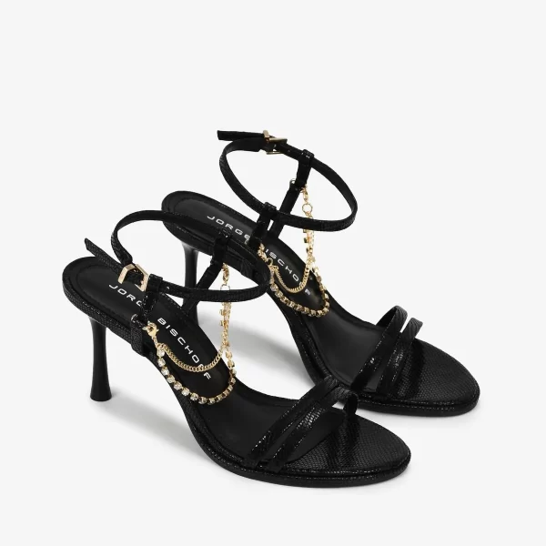 A+ . SANDALIA CUERO PRETO   CADENA - Imagen 4