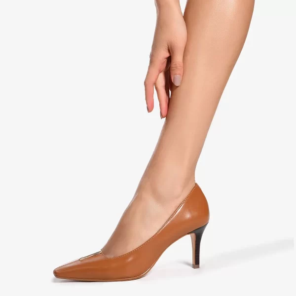 A+ SCARPIN COURO NEW ALMENDRA - Imagen 3
