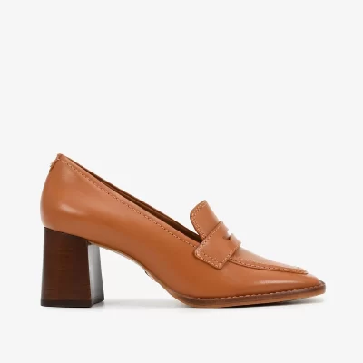 SCARPIN CUERO NAPA CAMEL TACON AMADERADO