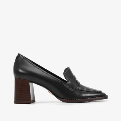 SCARPIN CUERO NAPA PRETO TACON AMADERADO