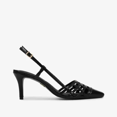 SLINGBACK COURO CRINKLE PRETO