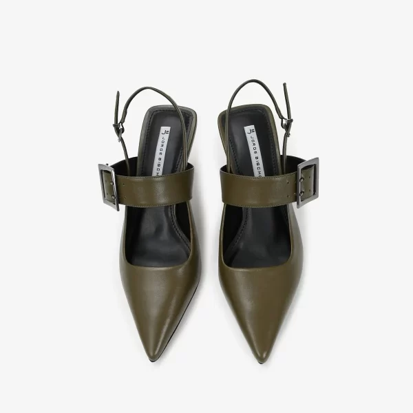 A+ . SLINGBACK CUERO VERDE OLIVO - Imagen 4