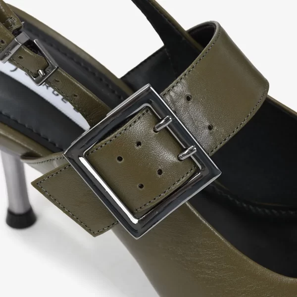 A+ . SLINGBACK CUERO VERDE OLIVO - Imagen 5