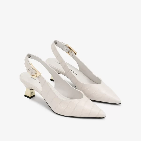 A+ . SLINGBACK CROCO EFECT BLANC - Imagen 4