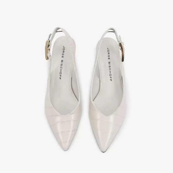 A+ . SLINGBACK CROCO EFECT BLANC - Imagen 5