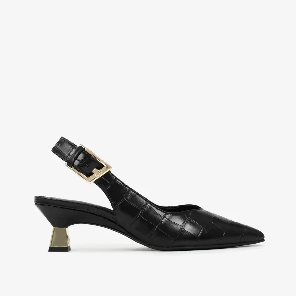 A+ . SLINGBACK CROCO EFECT PRETO