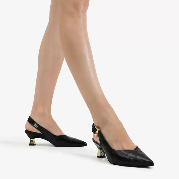 A+ . SLINGBACK CROCO EFECT PRETO - Imagen 6
