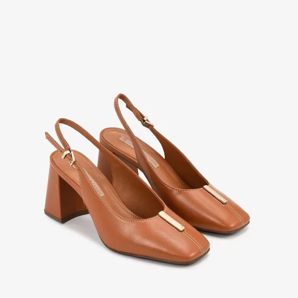 A+ . SLINGBACK COURO NAPA NEW CAMEL - Imagen 5