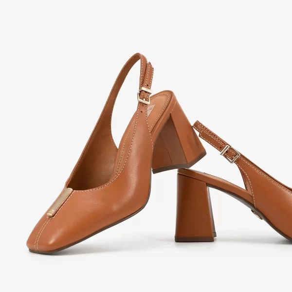 A+ . SLINGBACK COURO NAPA NEW CAMEL - Imagen 3