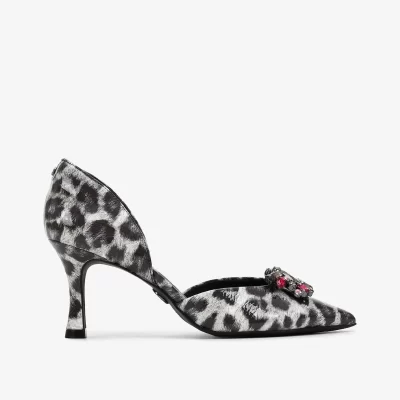 SCARPIN ANIMAL PRINT BLANC / PRETO
