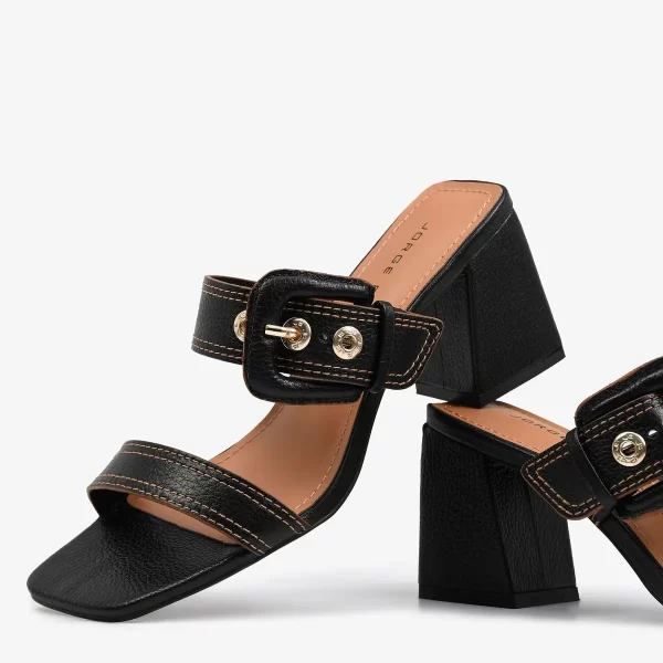 A+ . SANDALIA COURO FLOTER FRESH PRETO - Imagen 5