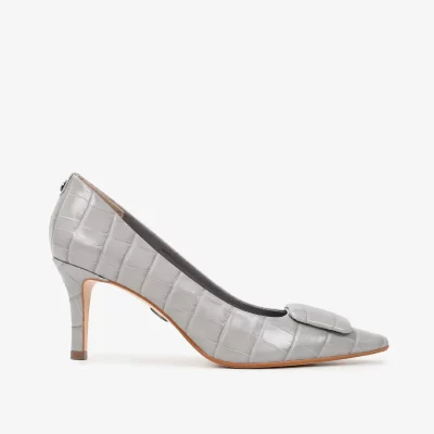 SCARPIN  COURO CROCO GRIS