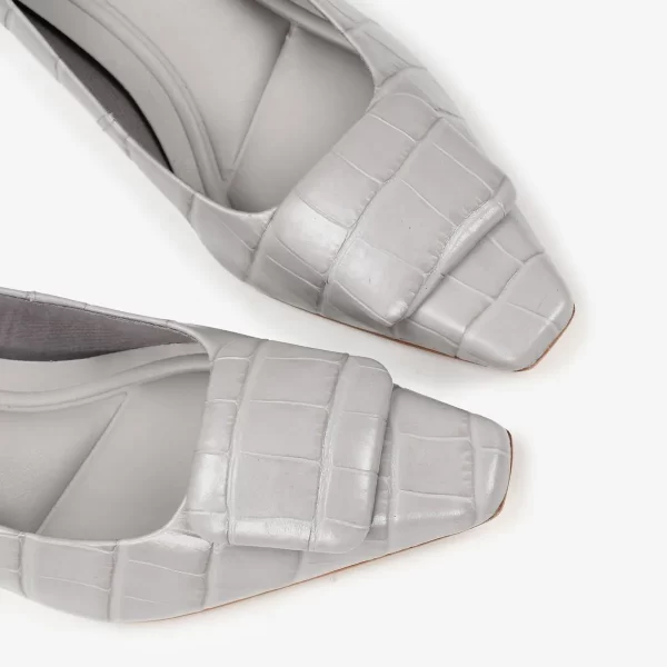 A+ . SCARPIN  COURO CROCO GRIS - Imagen 7