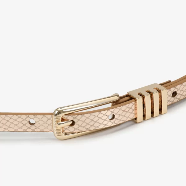 A+ CINTURON CUERO SNAKE  OURO CLARO - Imagen 2