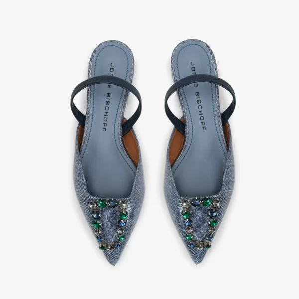 A+ SLINGBACK FLAT CUERO DENIN LUNAR - Imagen 3