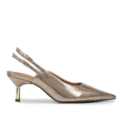 SLINGBACK SNAKE DARK GOLD