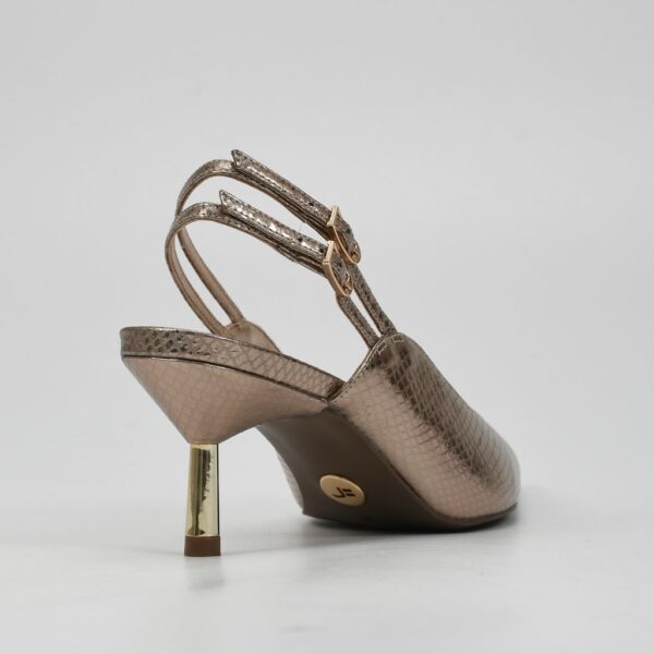A+ SLINGBACK SNAKE DARK GOLD - Imagen 6