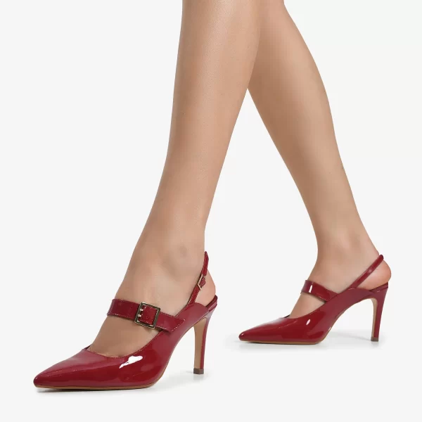 A+ SLINGBACK  CUERO  BERRY VERNIZ - Imagen 5