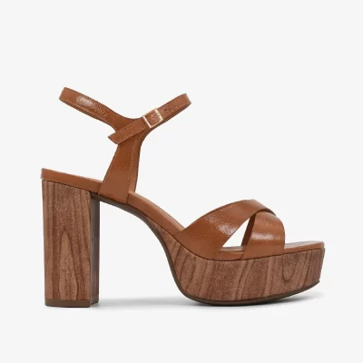 SANDALIA PLATAFORMA CUERO ALMENDRA
