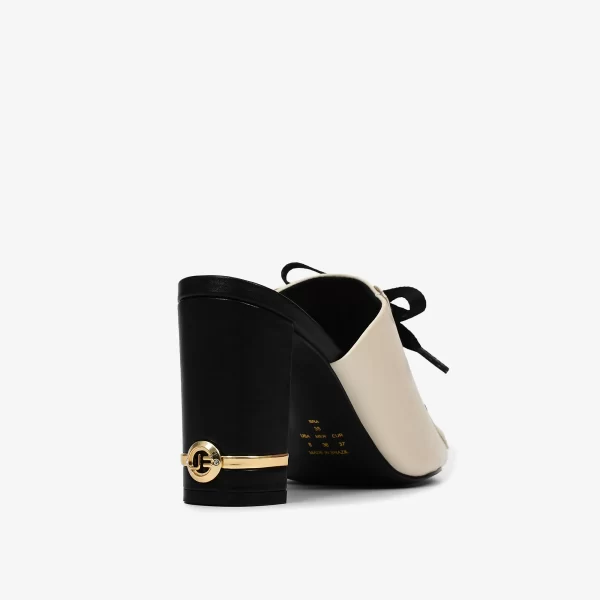 A+ SANDALIA  CUERO NAPA  BLANC /NEGRO - Imagen 2