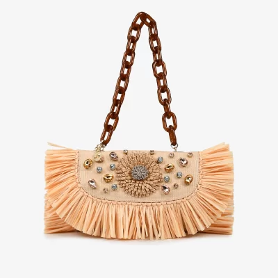 CARTERA RAFIA TRAMADA PEROLA