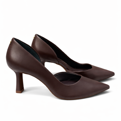 SCARPIN CUERO SEMI-ABIERTO MARRÓN