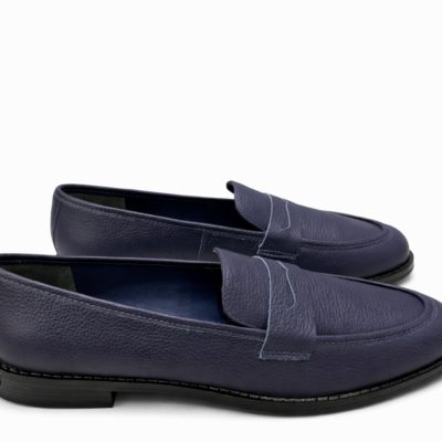 MOCASIN DE CUERO CLASIC AZUL