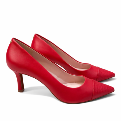 SCARPIN CUERO DUAL ROJO