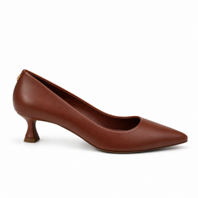 Scarpin cuero napa classic marrón