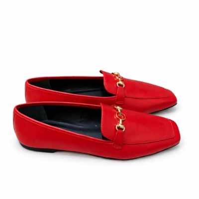 MOCASIN DE CUERO ROJO
