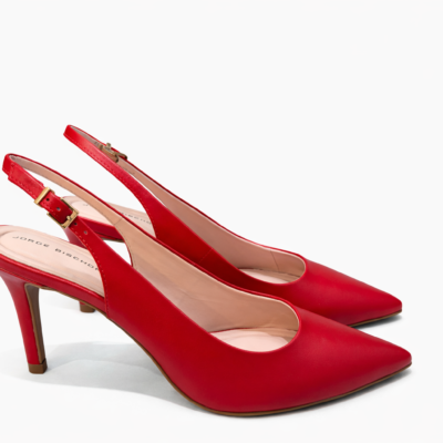 SLINGBACK DE CUERO CLASIC ROJO