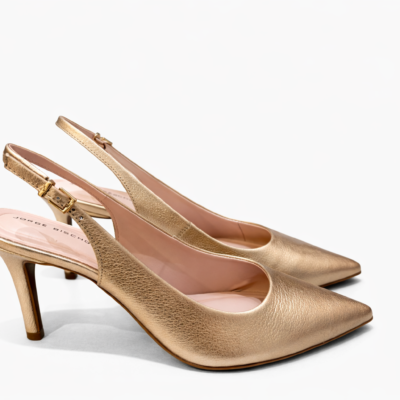 SLINGBACK DE CUERO CLASIC ORO