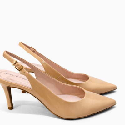 SLINGBACK DE CUERO CLASIC NUDE VERNIZ