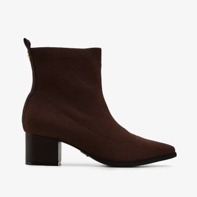 BOTIN CUERO GASPEA KNIT TIERRA