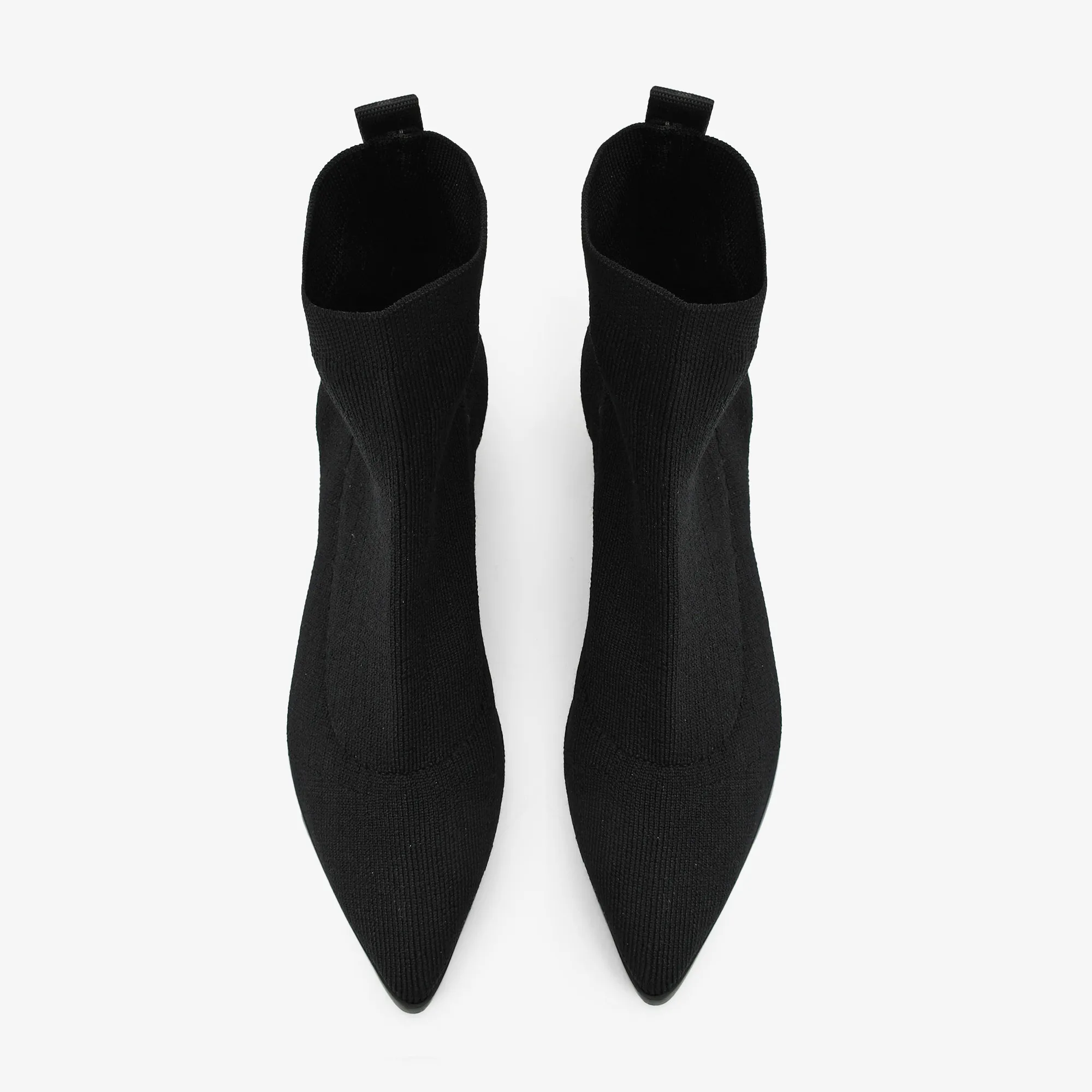 Botín cuero con knit negro - Imagen 3