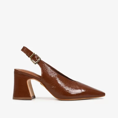 SLINGBACK CUERO VERNIZ TABACO