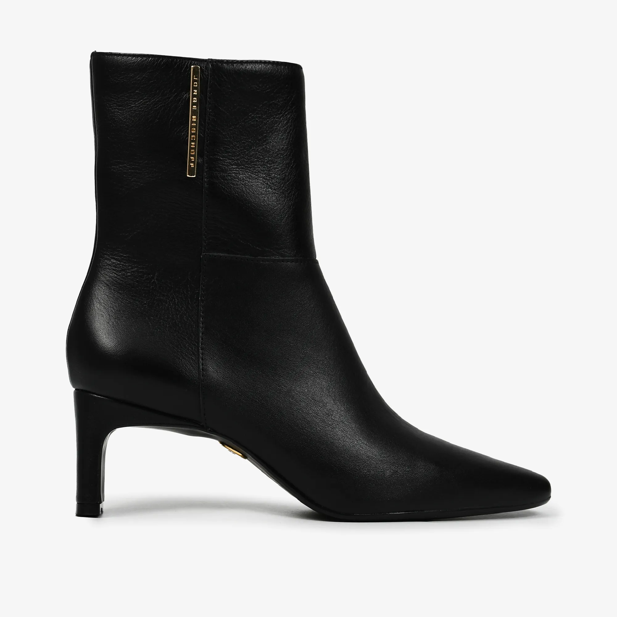 Botín cuero negro taco en barra - Imagen 7