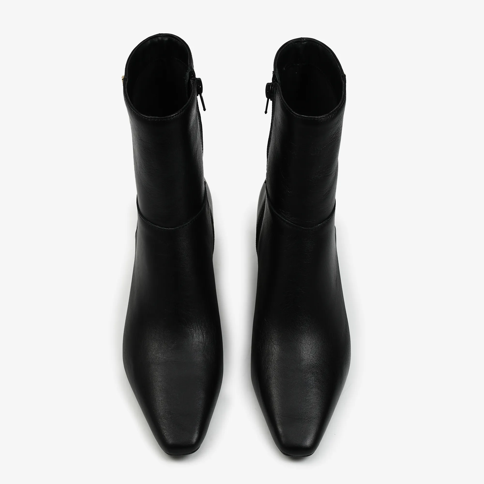 Botín cuero negro taco en barra - Imagen 4