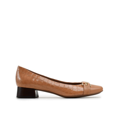 Scarpin cuero glossy croco álamo