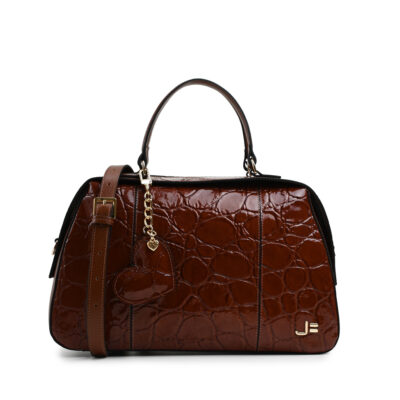 Cartera cuero aligator glossy tabaco