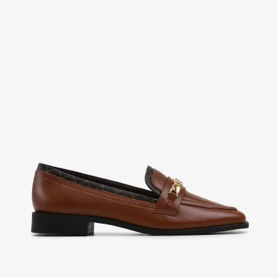 Mocasin cuero a liss tabaco