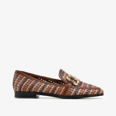 Mocasin cuero tira multi