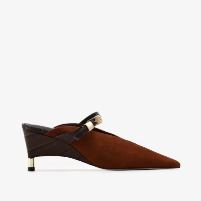 Mule cuero nobuck tumbled tabaco