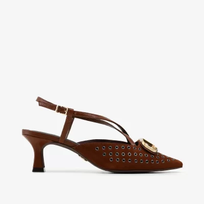 Slingback cuero  nobuck tumbled tabaco