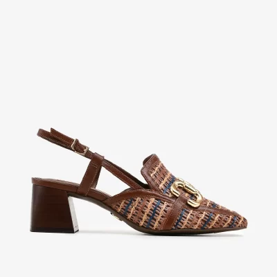 Slingback cuero tira multi