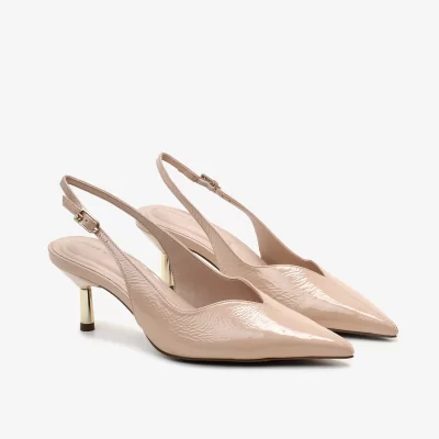 Slingback de Cuero Verniz Arena